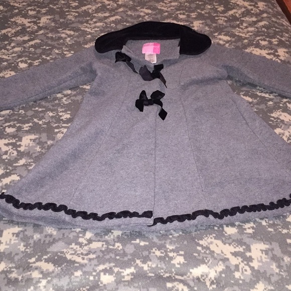 Good Lad Dressy Fleece Coat with Velvet Trim on Collar and Cuffs and Matching Hat